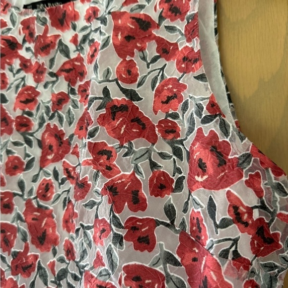 Zara Basic Sleeveless Pullover Floral Peplum Top / Lined / XSmall - Picture 2 of 12